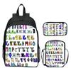 16 Inch Children's Backpack 3-piece Set Alphabet Lore Alphabet Legend Elementary School Backpack Shoulder Bag Pencil Case