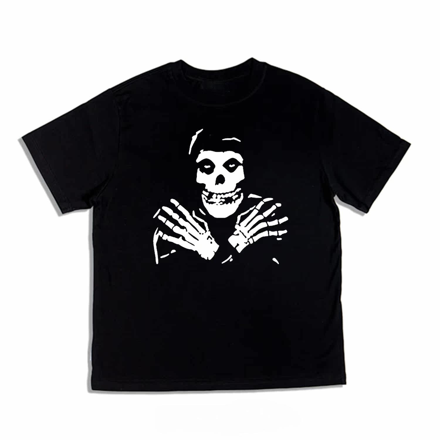 

Rock Band THE MISFITS Nonconformist Tshirt with Printed Design Short Sleeve Pure Cotton Loose Fit Suitable for Both Men Women 4XL