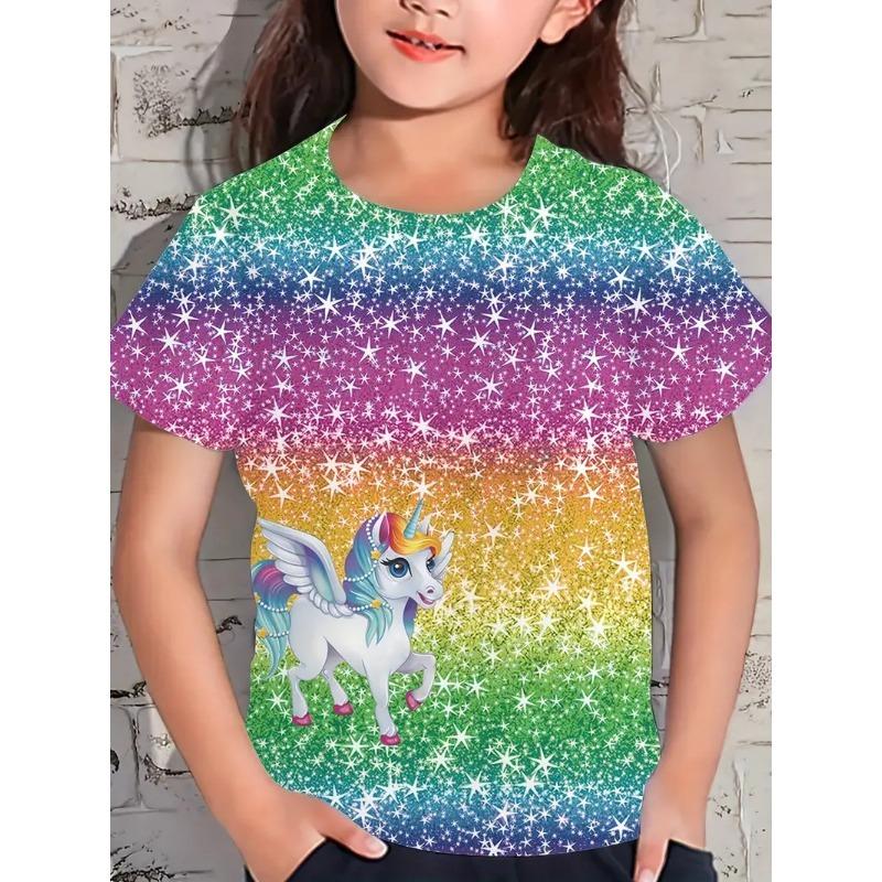 

Детские футболки Летняя футболка с короткими рукавами в стиле вестерн с рисунком Крутая футболка с радужным принтом 110