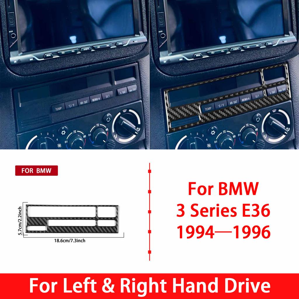 For BMW 3 Series E36 1994 1995 1996 Car Accessories Carbon Fiber Copilot Strip Air Vent Gear Shift Panel Interior Trim Sticker