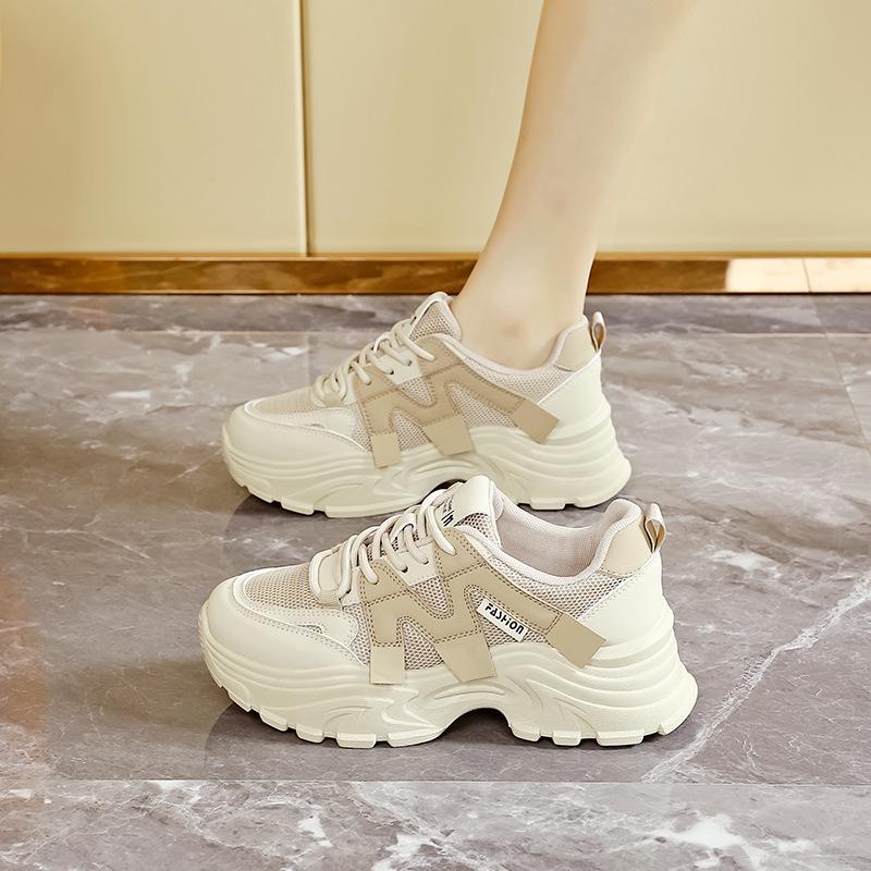 Dad shoes women's new 2025 spring thick-soled small sports shoes Hong Kong style casual little white shoes children's tide J01