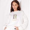 Autumn Arrival: Warm Round Neck Sweatshirt with Girl Print - Versatile & Loose-Fit Outerwear