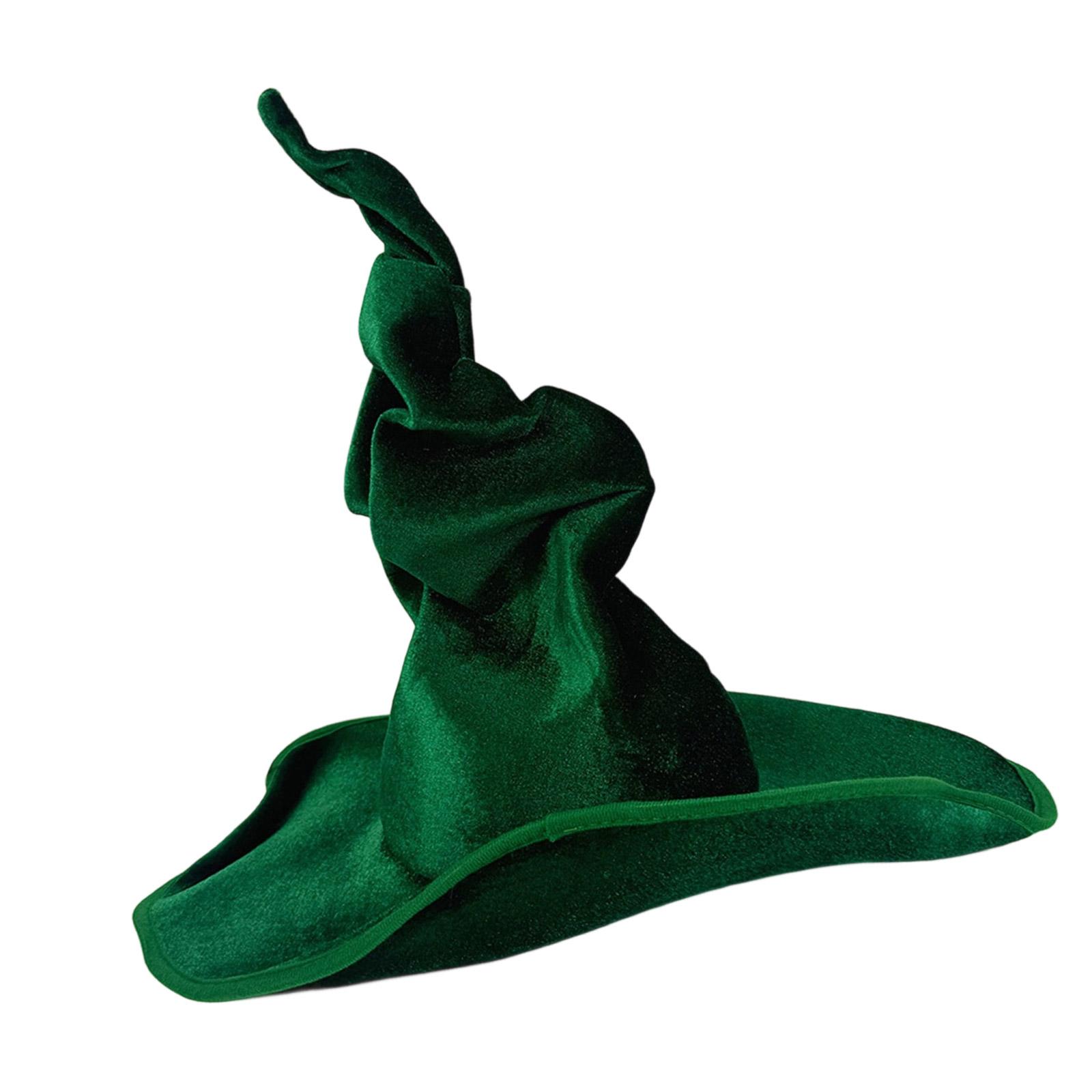 

Oversized Twisted Witch Hat With Soft Nylon Fabric Poseable Design For Adult Halloween Costume Parties And Cosplay Event зелёный