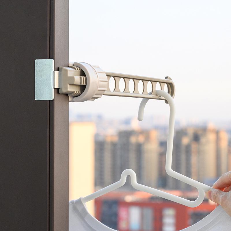 8-hole Retractable Window Drying Rack: Portable, Multi-functional Hanger and Clothesline.