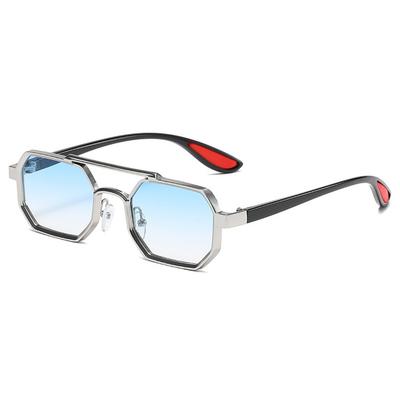 Neue Mode Metall Polygon Sonnenbrille Punk UV400 Doppelsteg Sonnenbrillen Streetwear Herren Sonnenbrillen
