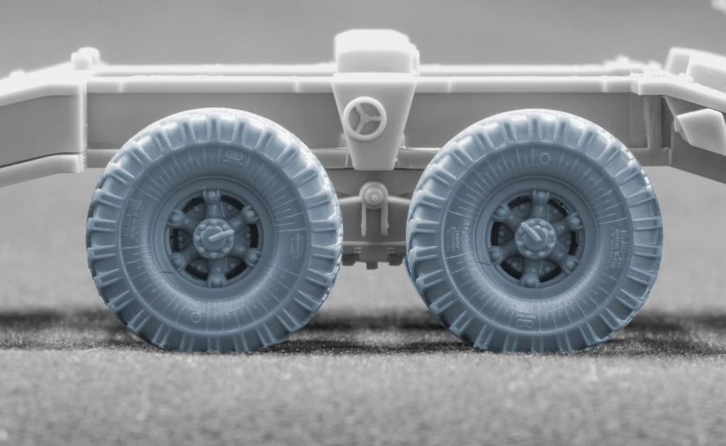 Scale Wheel Set Plastic Model Parts SCXWM72007S Scale-X 1/72 CHMZAP-5247G Semi-Trailer Weight-Deforming (9 Pieces) (for Trumpeter/Takom) (Military