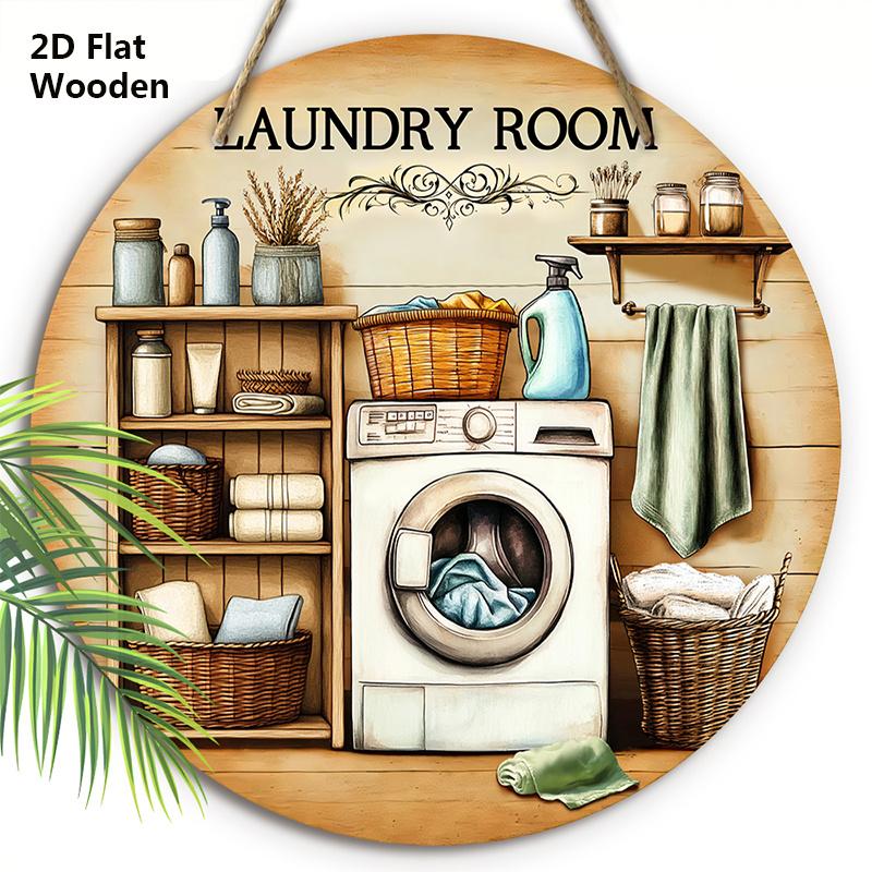 

Винтажная деревянная табличка для прачечной - Декоративное украшение с надписью laundry Room - Идеальная подвесная табличка для прачечной 20cm/7.87in коричневый