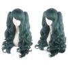 80cm Long Curly Cosplay Wig with 2 Ponytails Women Layered Wigs Pink Blue Gold Curly Wigs  Carnival