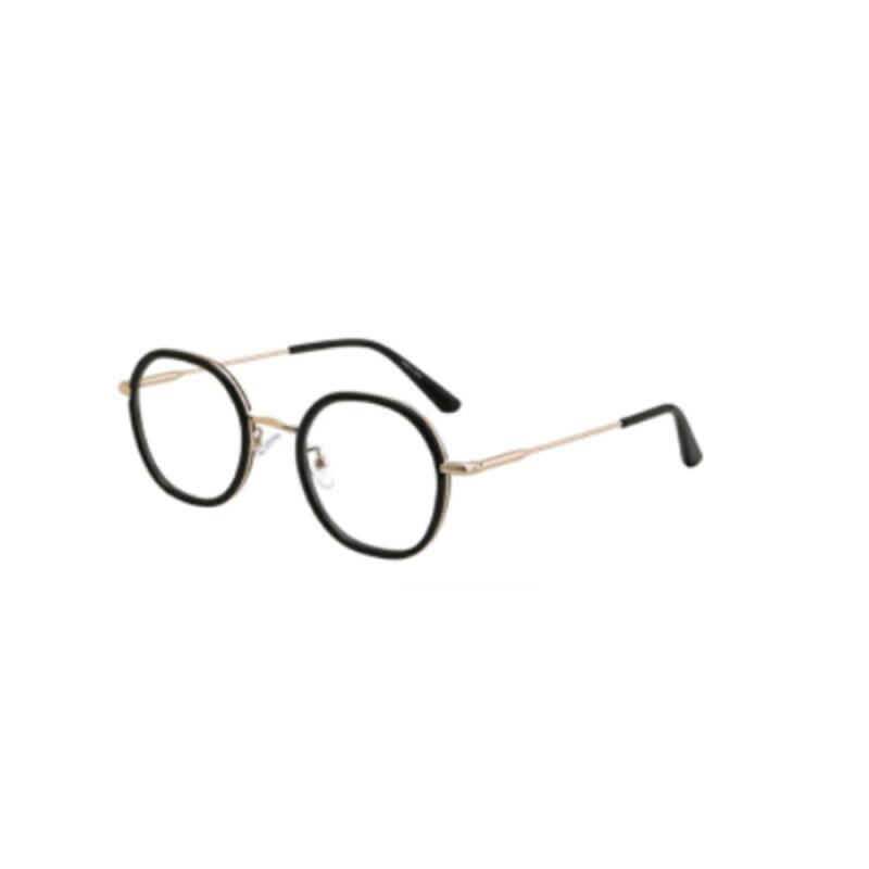 Men s thick-rimmed round women s fashion glasses G1499_Black-Gold