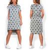 Summer Women Stars Printed Clothing Loose Fit Knee-length Casual Dress In Cotton Blend