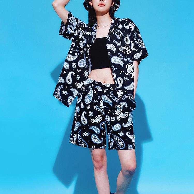 New MLB Paisley NEW YORK YANKEES Casual Shorts Women's Black 3ASMI0133-50BKS