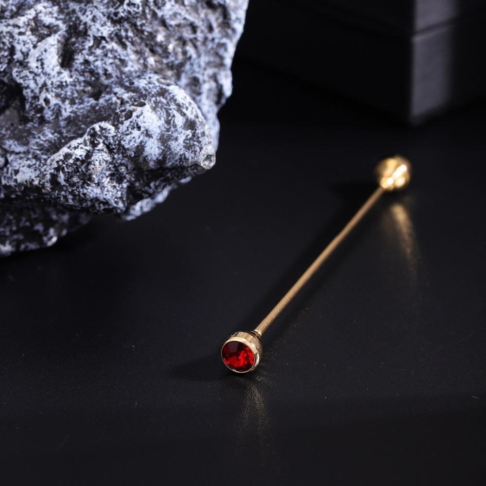 Spiral Buckle Shirt Collar Pin Detachable Neckline Pin Crystal Tie Collar Needle  Men