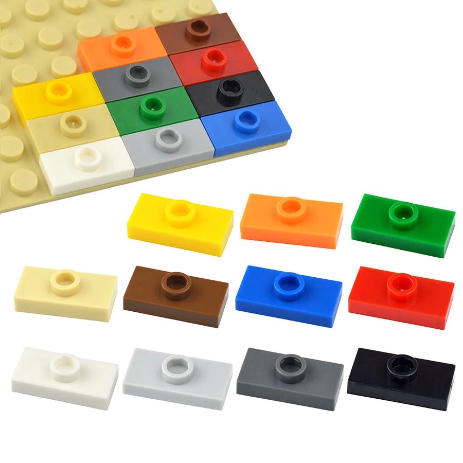 80Pcs MOC Assembles Particles Thin Brick 1x2 with 1 Stud Dots Plate Building Blocks Kid High-Tech Toys Compatible 15573 3794
