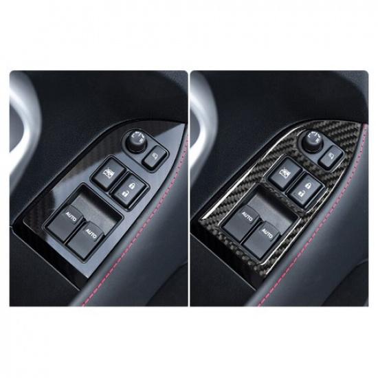 Carbon Fiber Door Window Lift Button Cover For Toyota 86 for Subaru BRZ 17-20