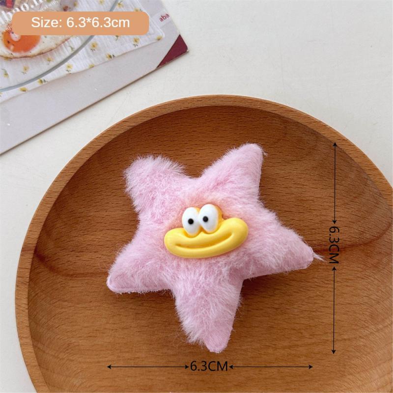 1/3/5Pcs Autumn Winter Hair Clips For Girl Woman Waterdrop Square Barrettes Solid Color Faux Fur BB Hairpins Soft Hair Accessory