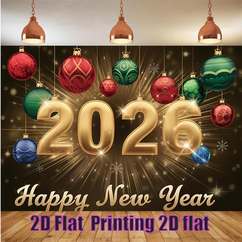 1Pcs Vitality New Year 2026 Decoration Background Backdrop Decorations For Photo Studio Photo Booth Party
