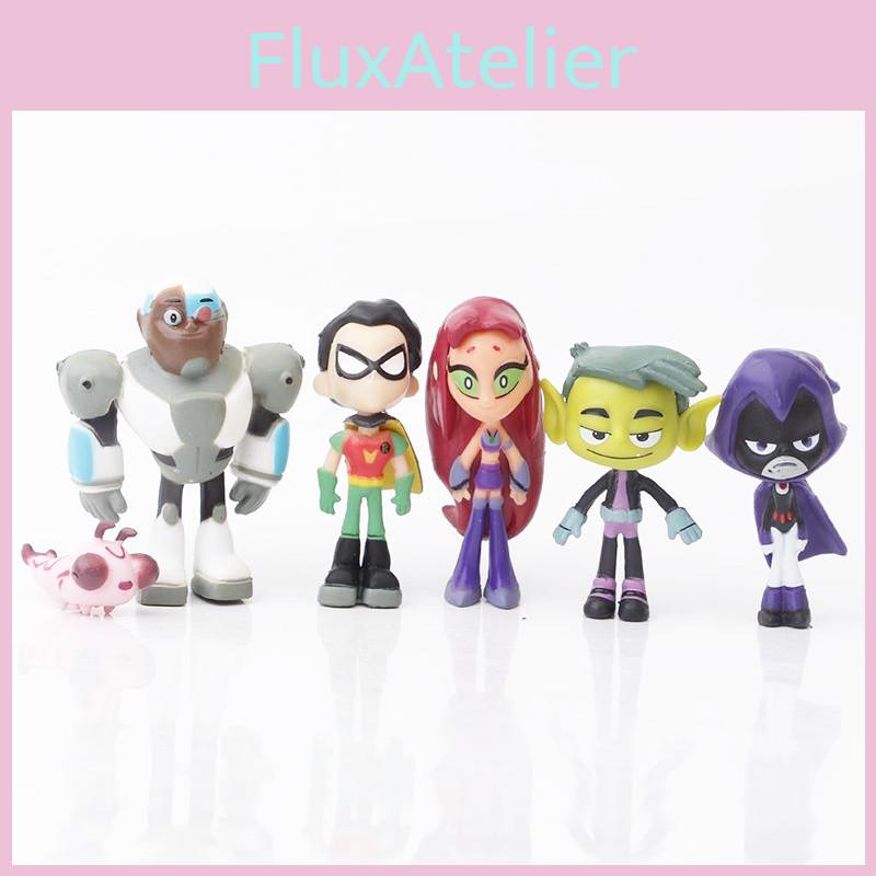 Adorable Teen Titans Go Figure Set Featuring Robin Raven Beast Boy And Starfire