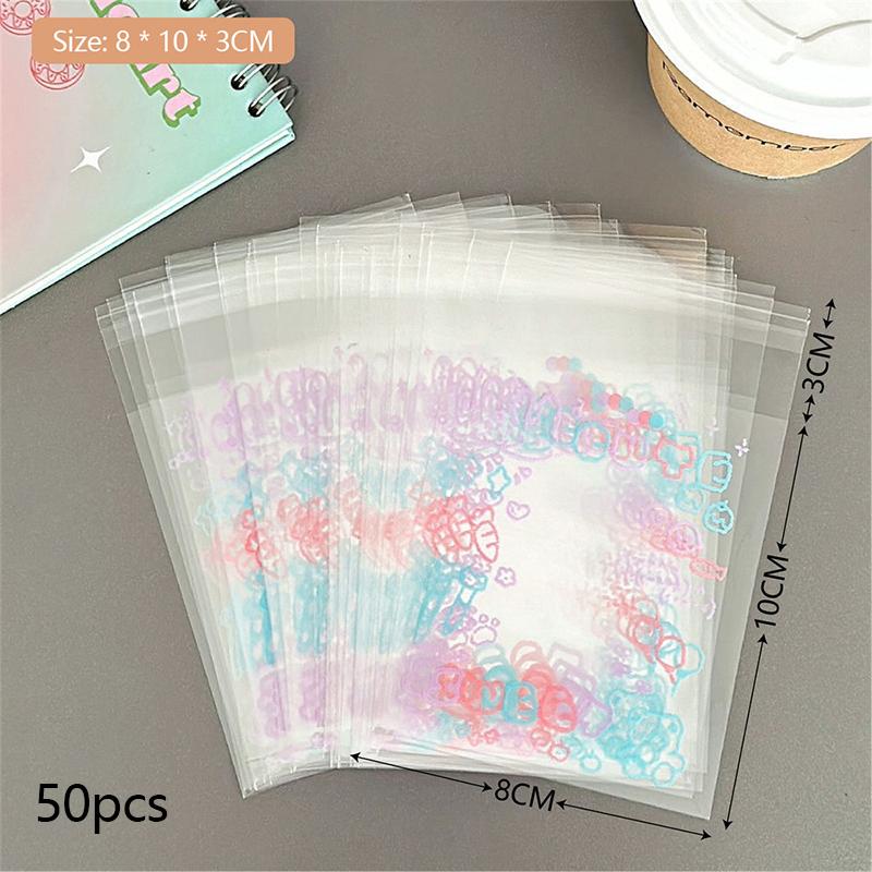 20/50/100 ks Kawaii Transparent Sleeves Roztomilý Photocard Sleeves Idol Photo Ochranný sáček Graffiti Samolepící sáček