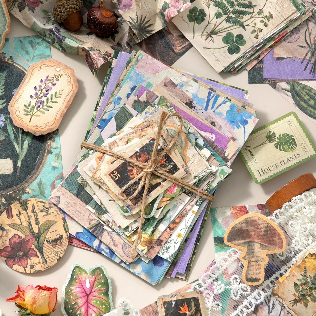 100sheets Memories of the Past 2.0 Retro Label Material Paper DIY Handmade Collage Scrapbook Aesthetics Journal Supplies