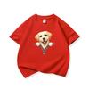 Kids Cotton T Shirt Cute Labrador Retriever Dog Zipper Print Crew Neck Short Sleeve Tee Casual Boys Girls Summer Tops
