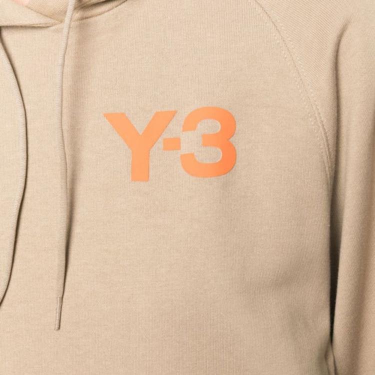 Y-3 Buchstabenlogo Bedrucktes Kapuzen-Langarm-Sweatshirt Damen-Sweatshirt Beige HT4728