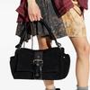 Vivienne Westwood Hazel Logo Leather And Cotton Tote Shoulder Bag Extra Large Women bags Black 4601000GWL007EN401