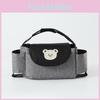 Kinderwagen-Organizer-Tasche mit Elefanten-Bären-Stickdesign für unterwegs, mit Flaschenhaltern
