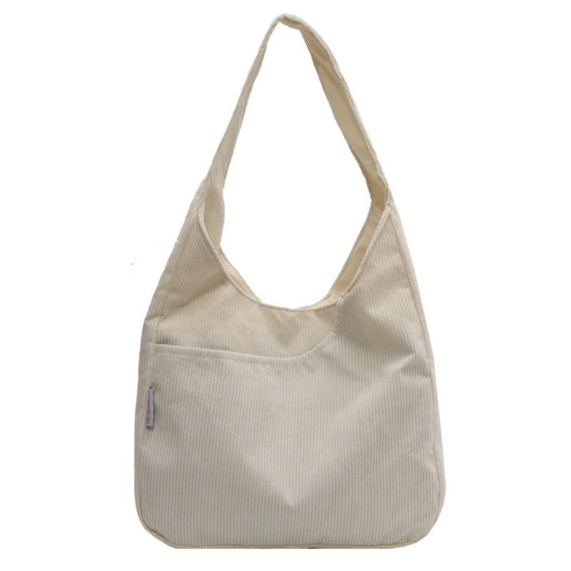 Women's Large Capacity Corduroy Tote Bag Minimalist Everyday Purse with Zipper Closure, Spacious Work, , Travel Handbag