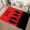 "Silhouette Band Design on Red Background Non-slip rug suitable for living room and bedroom sofas"