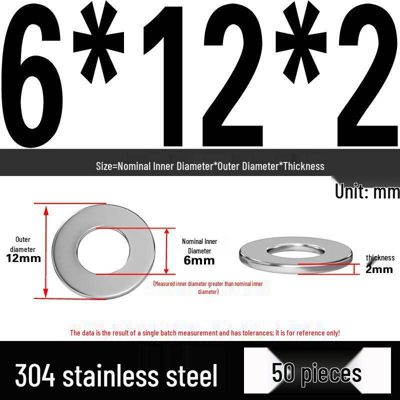 Thickened 304 Stainless Steel Flat Washer Spacer (M2-M36)