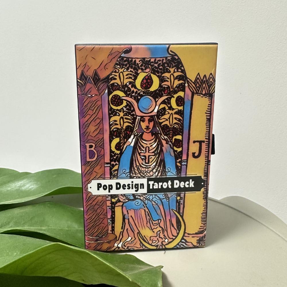 12*7cm Pop Design Tarot Deck In Sliding Rigid Gift Box 78 Pcs Tarot Cards with Guidebook and Drawstring Pouch