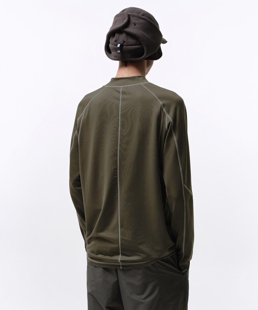 MUSINSA STANDARD [City Leisure] Structured Mock Neck Long Sleeve T-Shirt [Olive Green]
