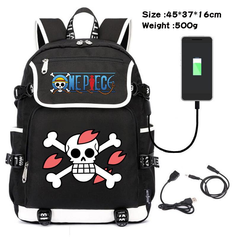 One Piece themed student backpack with fashionable and versatile printed design.
