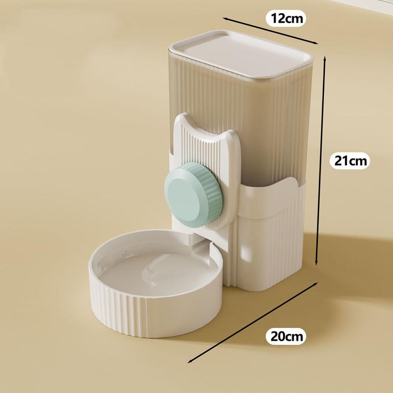 Pet Dog Cat Hanging Water Dispenser Automatic Feeding Drinking Water Bottle Rabbit Cage Hanging Plastic Material Gray 1000ml