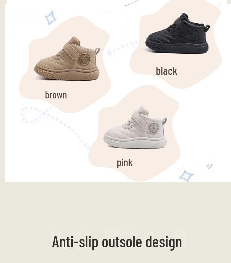 Spring & Fall Non-Slip Soft Sole Mid-Top Toddler Shoes - Boys & Girls Casual Leather Outdoor Board Shoes.