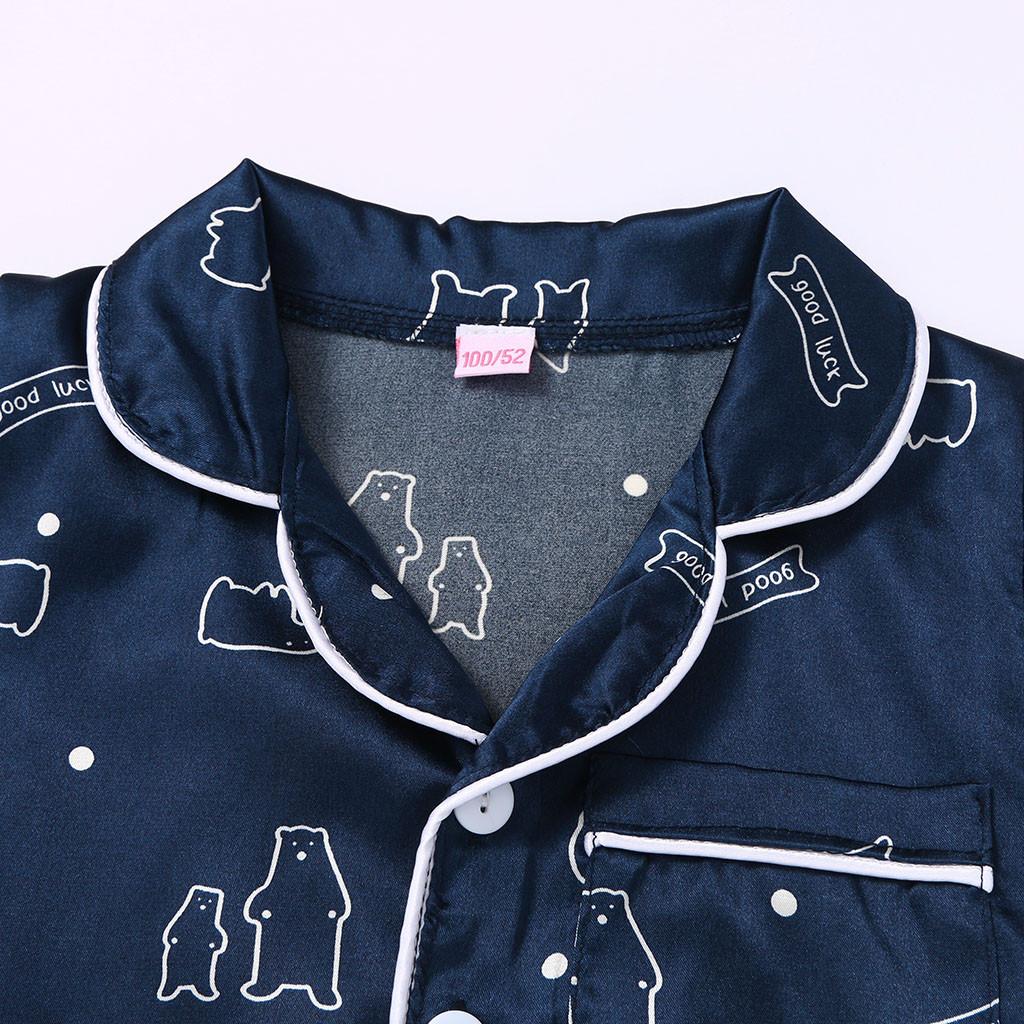 Toddler Kids Baby Boys Girls Cartoon  Tops+Pants Pajamas Sleepwear Outfits