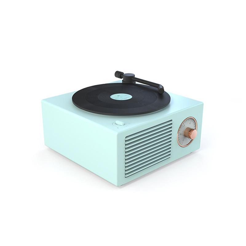 

Portable Record Player Shape Music Box Type Built-in Bluetooth Stereo Wireless Vintage Retro Microphone Speaker HIFI Aux Support зелений
