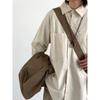 Japanese Vintage Tooling Shirt for Men In Spring and Autumn with Loose American Silhouette Long-sleeved Design Shirt
