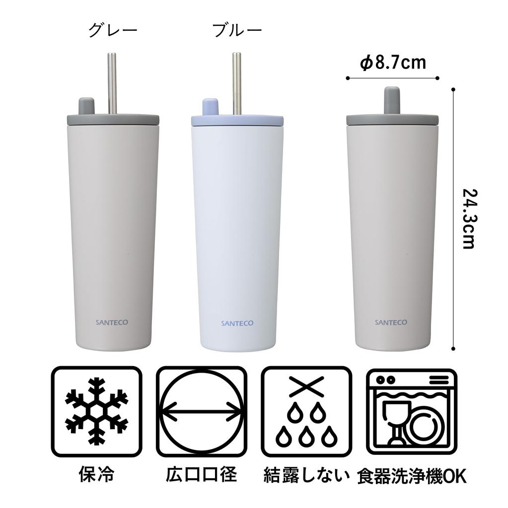 CB Japan ESCAPE PRO Tumbler Fully Dishwasher Vacuum Stainless with Straw 750, SANTECO, Gray, 750ml, Sealed, Safe, Insulated, Steel, Double-Walled