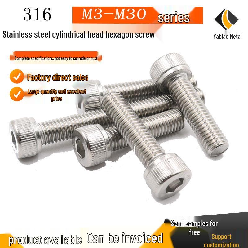 316 Stainless Steel Hexagonal Socket Head Bolt M16 M20 for Photovoltaic Use