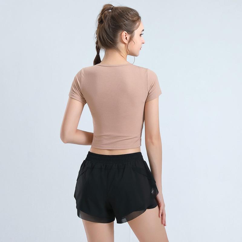 New Yoga Clothing Tops Short-sleeved T-shirt Women Summer Tight Sports Running Stretch Breathable Fitness Tops