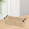 Yousheng Rectangular Storage Basket with Handle Large Capacity Multipurpose Handmade Decorative Braided Basket Decoration