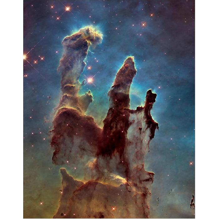 Make Em Laugh Astronomy Poster - Pillars Of Creation - Photo from Hubble Space Telescope 14 L x 11 W
