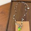 Layered Green Fruit Choker Enamel Sweet Dainty Chain Fairycore Piece Stud Earrings  Dating