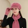 Rabbit Fur Flower Warm and Fashionable Winter Peaked Hat Old Lady Ear Protection Woolen Hat