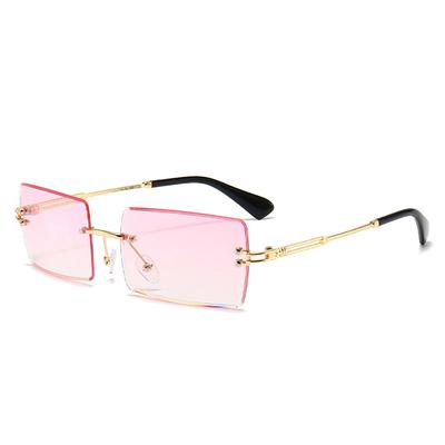 Randlose Rechteckige Sonnenbrille Stilvoll Schön Bequem UV-Schutz Randlose Sonnenbrille für Damen