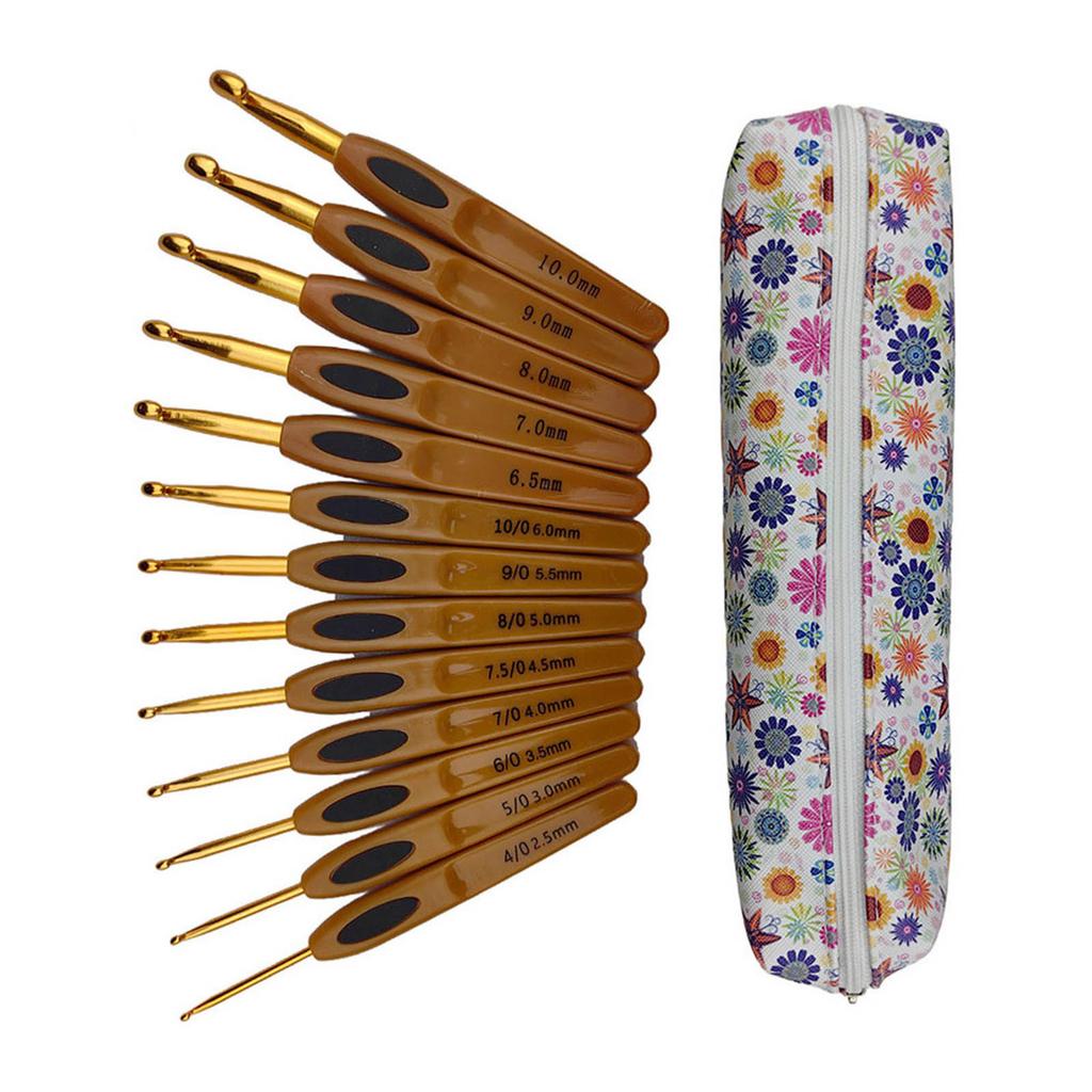 13 ks Ergonomický háček na háčkování 2,5 mm-10 mm Ergonomická rukojeť Háček na háčkování pro začátečníky Pletení Svetr Šály Taška Ponožky