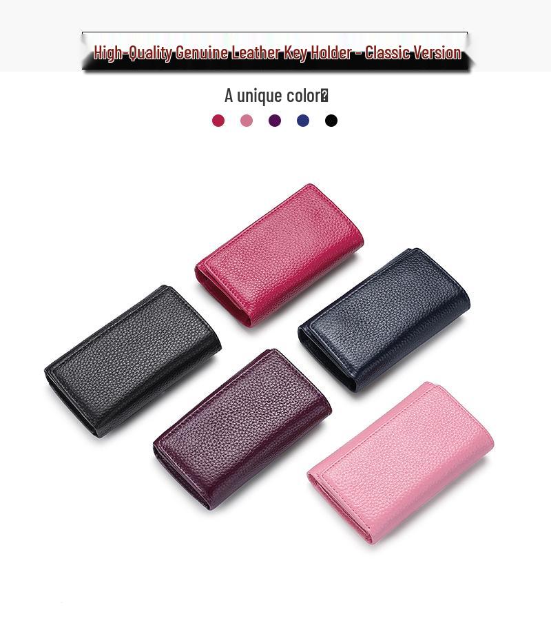 Genuine Leather Women's Multi-functional Key & Card Holder with Coin Purse