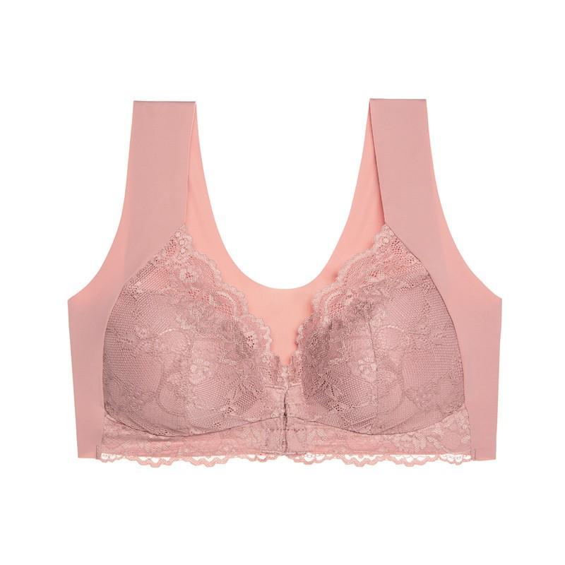 Plus Size Front Thin Bra Lace Sexy Wireless Push Up Vest Bralette Women