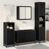 Bathroom Furniture Set 3 Pcs Black Oak Effect Wood Based Material